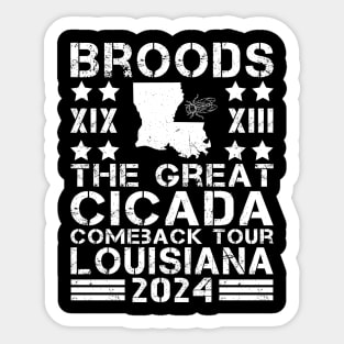 Great Cicada Comeback Tour Louisiana 2024 Sticker